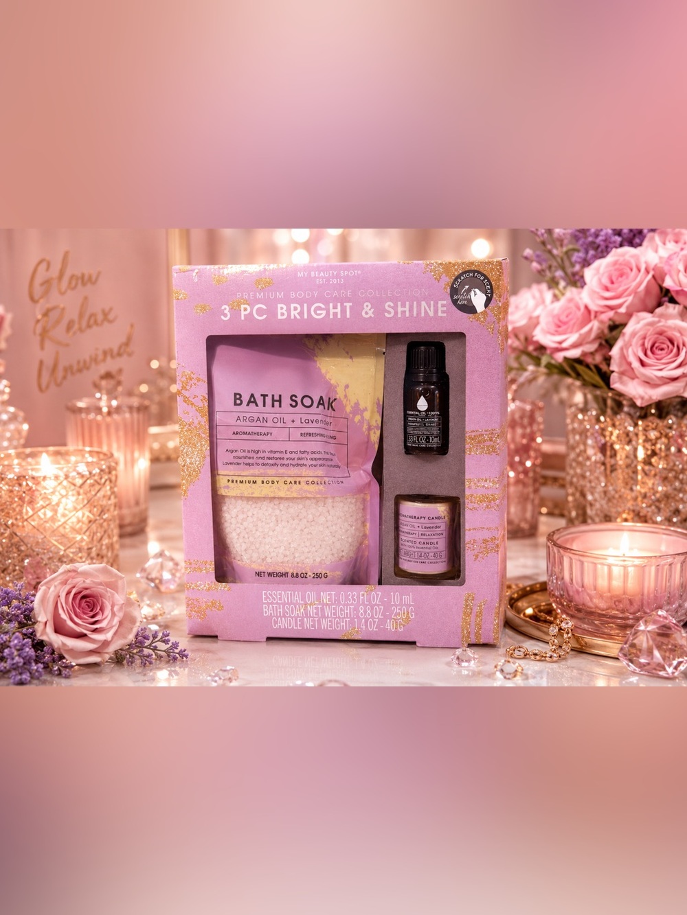 My Beauty Spot 3 Piece Argan Oil Lavender Body Care Gift Set